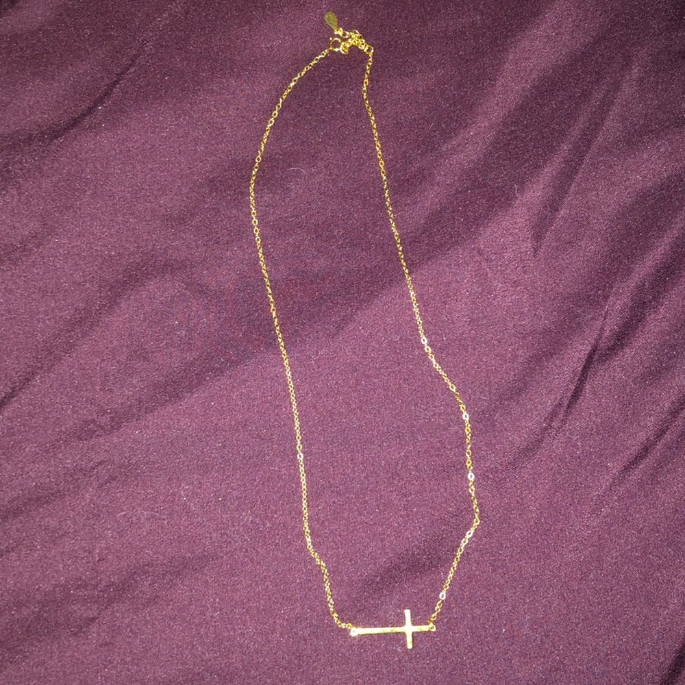 Gold plated cross necklace